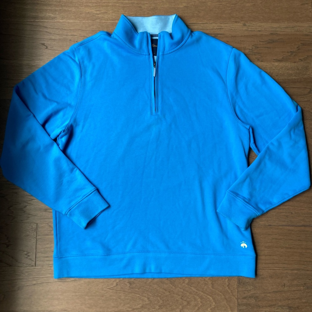 Brooks Brothers Blue 1/4 Zip Mock Neck Sweater - Men’s XL